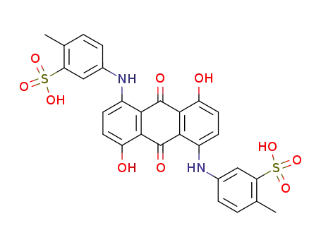 Molecular Structure of 75313-14-3 (4,4'-(4,8-dihydroxy-9,10-dioxo-9,10-dihydro-anthracene-1,4-diyldiamino)-bis-toluene-2-sulfonic acid)