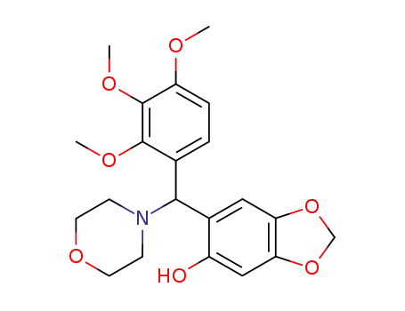 Molecular Structure of 102616-67-1 (1,3-Benzodioxol-5-ol, 6-[4-morpholinyl(2,3,4-trimethoxyphenyl)methyl]-)