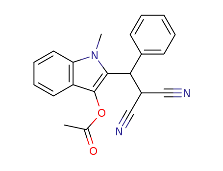 Acetic acid 2-(2,2-dicyano-1-phenyl-ethyl)-1-methyl-1H-indol-3-yl ester