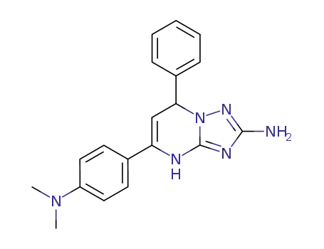 Molecular Structure of 135370-69-3 (5-(4-Dimethylamino-phenyl)-7-phenyl-4,7-dihydro-[1,2,4]triazolo[1,5-a]pyrimidin-2-ylamine)