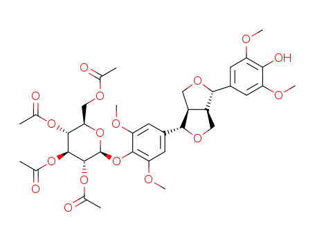 Acetic acid (2S,3R,4S,5R,6R)-4,5-diacetoxy-6-acetoxymethyl-2-{4-[(1S,3aR,4S,6aR)-4-(4-hydroxy-3,5-dimethoxy-phenyl)-tetrahydro-furo[3,4-c]furan-1-yl]-2,6-dimethoxy-phenoxy}-tetrahydro-pyran-3-yl ester