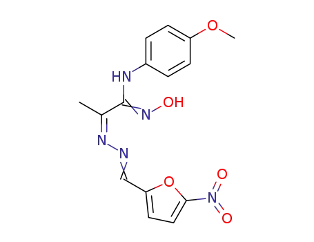 Molecular Structure of 126389-64-8 (4-methoxy-N-[(1E)-2-{(2E)-2-[(5-nitrofuran-2-yl)methylidene]hydrazinyl}-1-nitrosoprop-1-en-1-yl]aniline)