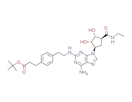 3-(4-{2-[6-Amino-9-((1R,2S,3R,4S)-4-ethylcarbamoyl-2,3-dihydroxy-cyclopentyl)-9H-purin-2-ylamino]-ethyl}-phenyl)-propionic acid tert-butyl ester