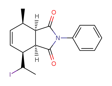 Molecular Structure of 100698-11-1 ((3aR,4S,7R,7aR)-4-(1-Iodo-ethyl)-7-methyl-2-phenyl-3a,4,7,7a-tetrahydro-isoindole-1,3-dione)