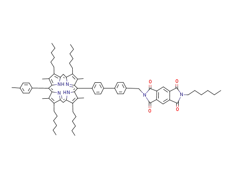 2-Hexyl-6-[4'-((1Z,4Z,9Z,15Z)-2,8,12,18-tetrahexyl-3,7,13,17-tetramethyl-15-p-tolyl-porphyrin-5-yl)-biphenyl-4-ylmethyl]-pyrrolo[3,4-f]isoindole-1,3,5,7-tetraone