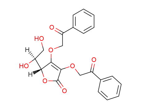 Molecular Structure of 17405-97-9 (5-(1,2-dihydroxyethyl)-3,4-bis(2-oxo-2-phenylethoxy)furan-2(5H)-one (non-preferred name))
