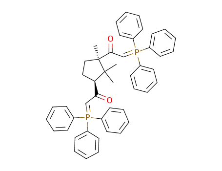 Molecular Structure of 144038-12-0 (1-{(1R,3S)-1,2,2-Trimethyl-3-[2-(triphenyl-λ<sup>5</sup>-phosphanylidene)-acetyl]-cyclopentyl}-2-(triphenyl-λ<sup>5</sup>-phosphanylidene)-ethanone)