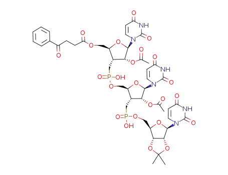 5'-O-(3-benzoylpropionyl)-3'-deoxy-3'-dihydroxyphosphinylmethyl-2'-O-acetyl uridylyl-(3'<*>5')-3'-deoxy-3'dihydroxyphosphinylmethyl-2'-O-acetyl uridylyl-(3'<*>5')-2',3'-O-isopropylidene uridine