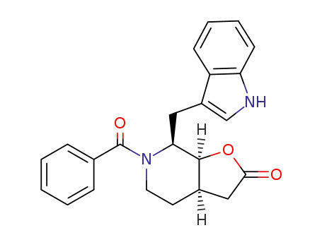 Molecular Structure of 30338-80-8 (6-benzoyl-7-(1H-indol-3-ylmethyl)hexahydrofuro[2,3-c]pyridin-2(3H)-one)