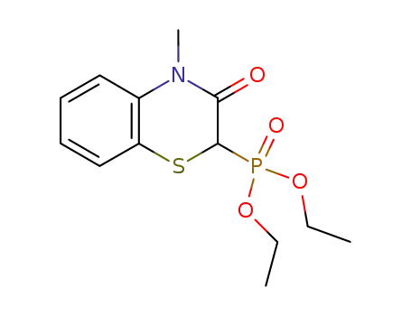 Molecular Structure of 55043-34-0 (Phosphonic acid,
(3,4-dihydro-4-methyl-3-oxo-2H-1,4-benzothiazin-2-yl)-, diethyl ester)