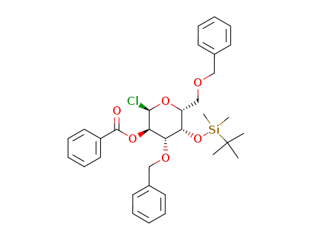 2-O-benzoyl-3,6-di-O-benzyl-4-O-tert-butyldimethylsilyl-α-D-galactopyranosyl chloride