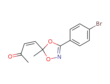 Molecular Structure of 66310-20-1 (3-Buten-2-one, 4-[3-(4-bromophenyl)-5-methyl-1,4,2-dioxazol-5-yl]-, (Z)-)