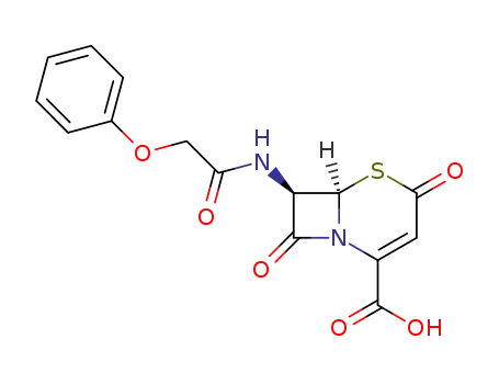 Molecular Structure of 73633-12-2 (7-phenoxyacetamido-2-oxoceph-3-em-4-carboxylic acid)