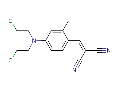 Molecular Structure of 93537-06-5 (2-[[4-[bis(2-chloroethyl)amino]-2-methyl-phenyl]methylidene]propanedin itrile)
