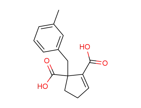 Molecular Structure of 60425-06-1 (1-(3-Methyl-benzyl)-cyclopent-2-ene-1,2-dicarboxylic acid)