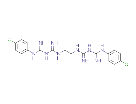Molecular Structure of 51835-01-9 (5,5'-bis-(4-chloro-phenyl)-1,1'-ethanediyl-bis-biguanide)