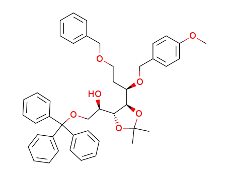 7-benzyloxy-(2R)-hydroxy-(3R,4R)-isopropylidenedioxy-(5R)-p-methoxyphenylmethoxy-1-triphenylmethoxyheptane