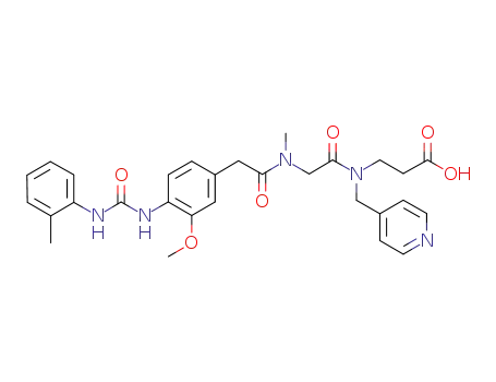 3-{(4-pyridylmethyl)-[({[3-methoxy-4-(3-o-tolylureido)phenyl]-acetyl}-N-methylamino)-acetyl]-amino}-propionic acid