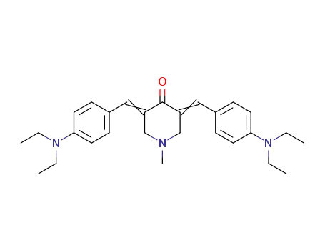 Molecular Structure of 4367-02-6 (4-Piperidinone, 3,5-bis[[4-(diethylamino)phenyl]methylene]-1-methyl-)