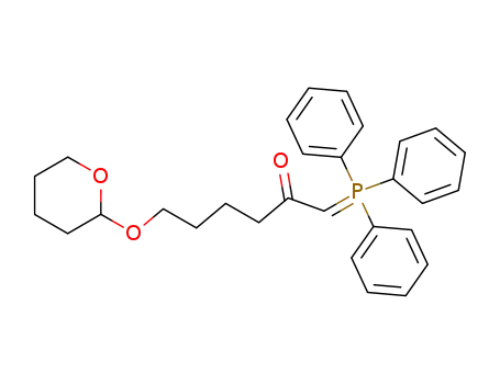 6-(Tetrahydro-pyran-2-yloxy)-1-(triphenyl-λ<sup>5</sup>-phosphanylidene)-hexan-2-one