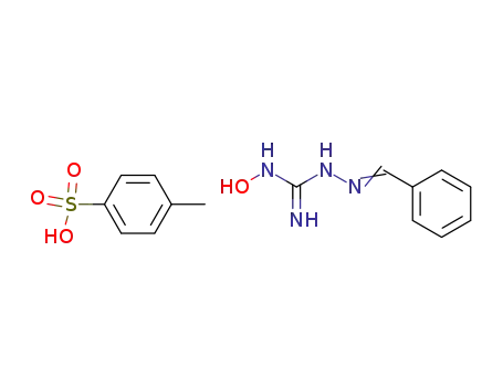 Molecular Structure of 131611-00-2 (Hydrazinecarboximidamide, N-hydroxy-2-(phenylmethylene)-, mono(4-methylbenzenesulfonate))