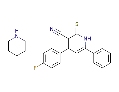 4-(4-Fluoro-phenyl)-6-phenyl-2-thioxo-1,2,3,4-tetrahydro-pyridine-3-carbonitrile; compound with piperidine
