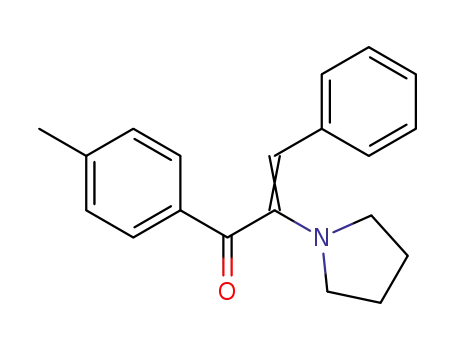 Molecular Structure of 141855-29-0 (2-Propen-1-one, 1-(4-methylphenyl)-3-phenyl-2-(1-pyrrolidinyl)-)