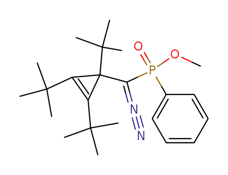 Molecular Structure of 83757-83-9 (Phosphinic acid,
[diazo[1,2,3-tris(1,1-dimethylethyl)-2-cyclopropen-1-yl]methyl]phenyl-,
methyl ester)