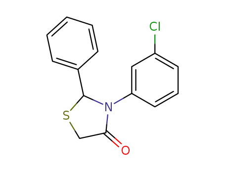 Molecular Structure of 117664-55-8 (4-Thiazolidinone, 3-(3-chlorophenyl)-2-phenyl-)