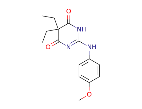 Molecular Structure of 87215-98-3 (4,6(1H,5H)-Pyrimidinedione, 5,5-diethyl-2-((4-methoxyphenyl)amino)-)