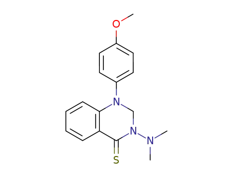 Molecular Structure of 90070-84-1 (4(1H)-Quinazolinethione,
3-(dimethylamino)-2,3-dihydro-1-(4-methoxyphenyl)-)