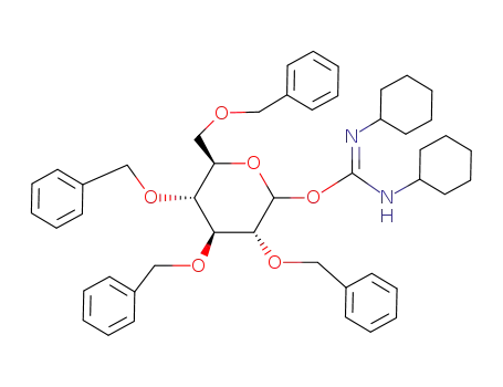 1,3-Dicyclohexyl-2-((3R,4S,5R,6R)-3,4,5-tris-benzyloxy-6-benzyloxymethyl-tetrahydro-pyran-2-yl)-isourea