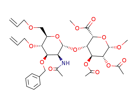 methyl <methyl 4-O-(2-acetamido-4,6-di-O-allyl-3-O-benzyl-2-deoxy-α-D-glucopyranosyl)-2,3-di-O-acetyl-α-L-idopyranosid>uronate