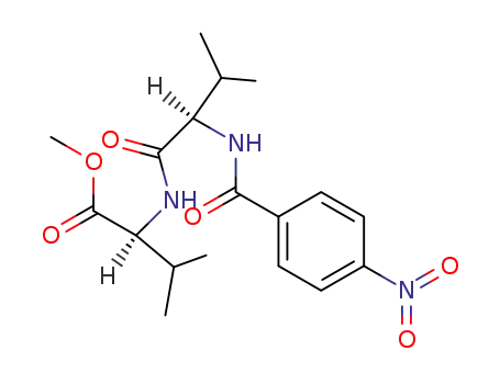 Molecular Structure of 93710-04-4 (L-Valine, N-[N-(4-nitrobenzoyl)-D-valyl]-, methyl ester)