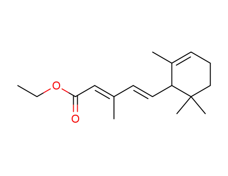 Molecular Structure of 39863-86-0 (2,4-Pentadienoic acid, 3-methyl-5-(2,6,6-trimethyl-2-cyclohexen-1-yl)-,
ethyl ester, (E,E)-)