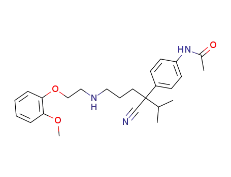 Molecular Structure of 120351-13-5 (N-(4-{1-Cyano-1-isopropyl-4-[2-(2-methoxy-phenoxy)-ethylamino]-butyl}-phenyl)-acetamide)