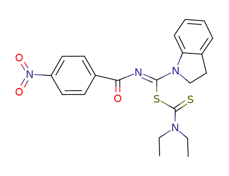 Molecular Structure of 90235-05-5 (S-(Diethylthiocarbamoyl)-N-(4-nitrobenzoyl)-1-indolinthiocarboximidsaeure)