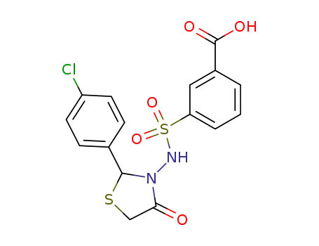 Benzoic acid,
3-[[[2-(4-chlorophenyl)-4-oxo-3-thiazolidinyl]amino]sulfonyl]-