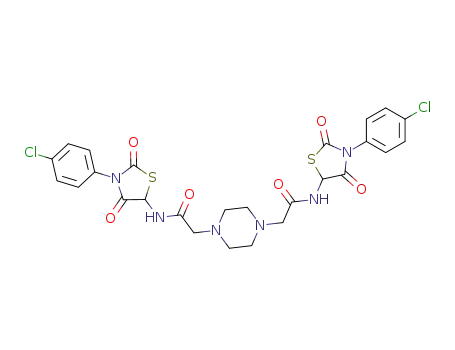 <i>N</i>,<i>N</i>'-bis-[3-(4-chloro-phenyl)-2,4-dioxo-thiazolidin-5-yl]-2,2'-piperazine-1,4-diyl-bis-acetamide