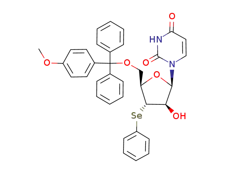 1-(5'-O-(Monomethoxytrityl)-3'-deoxy-3'-phenylseleno-β-D-arabinofuranosyl)uracil