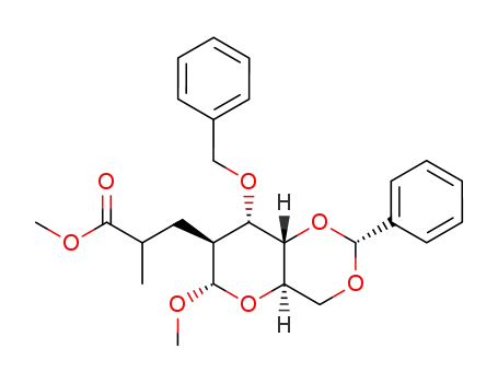 methyl 3-O-benzyl-4,6-O-benzylidene-2-deoxy-2-C-(2-methoxycarbonylpropyl)-α-D-altroside