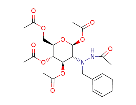 Acetic acid (2S,3R,4R,5S,6R)-2,5-diacetoxy-6-acetoxymethyl-3-(N'-acetyl-N-benzyl-hydrazino)-tetrahydro-pyran-4-yl ester