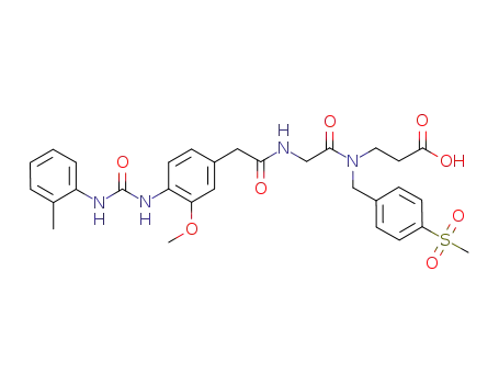 3-[(4-methanesulfonyl-benzyl)-({2-[3-methoxy-4-(3-o-tolylureido)phenyl]-acetylamino}-acetyl)-amino]propionic acid