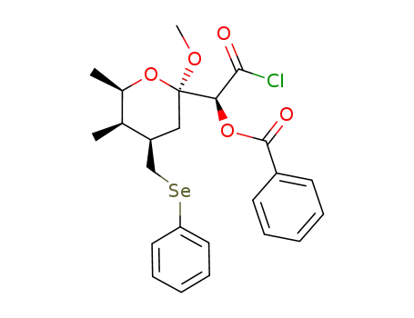 Benzoic acid (S)-chlorocarbonyl-((2R,4R,5R,6R)-2-methoxy-5,6-dimethyl-4-phenylselanylmethyl-tetrahydro-pyran-2-yl)-methyl ester
