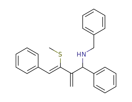 Molecular Structure of 131510-10-6 ((Z)-N-benzyl-2-methylene-3-methylthio-1,4-diphenyl-3-butenylamine)
