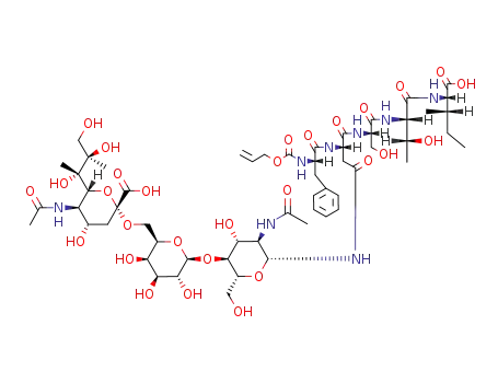 N<sup>4</sup>-<(5-acetamido-3,5-dideoxy-α-D-glycero-D-galacto-2-nonulopyranulosonic acid)-(2,6)-β-D-galactopyranosyl-(1,4)-2-acetamido-2-deoxy-β-D-glucopyranosyl>-N<sup>2</sup>-<(allyloxy)carbonyl-L-phenylalanyl>-L-asparaginyl-L-seryl-L-threonyl-L-isoleucine