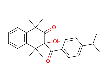Molecular Structure of 62157-77-1 (2(1H)-Naphthalenone,
3,4-dihydro-3-hydroxy-1,1,4,4-tetramethyl-3-[4-(1-methylethyl)benzoyl]-)