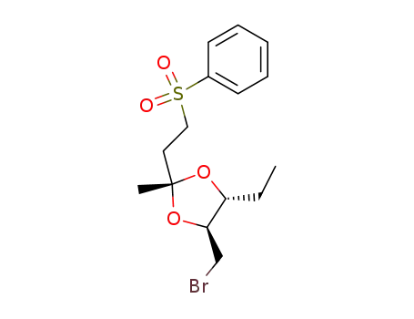 (2S*,4R*,5S*)-(+/-)-4-(Brommethyl)-5-ethyl-2-methyl-2-<2-(phenylsulfonyl)ethyl>-1,3-dioxolan