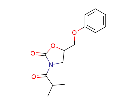 Molecular Structure of 14789-97-0 (3-Isobutyryl-5-phenoxymethyl-2-oxazolidinone)