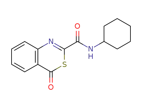 Molecular Structure of 127007-57-2 (4H-3,1-Benzothiazine-2-carboxamide, N-cyclohexyl-4-oxo-)